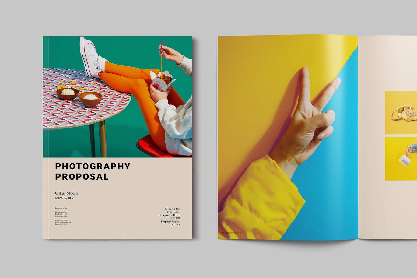 色彩艳丽的高品质摄影画册VI宣传册设计模板