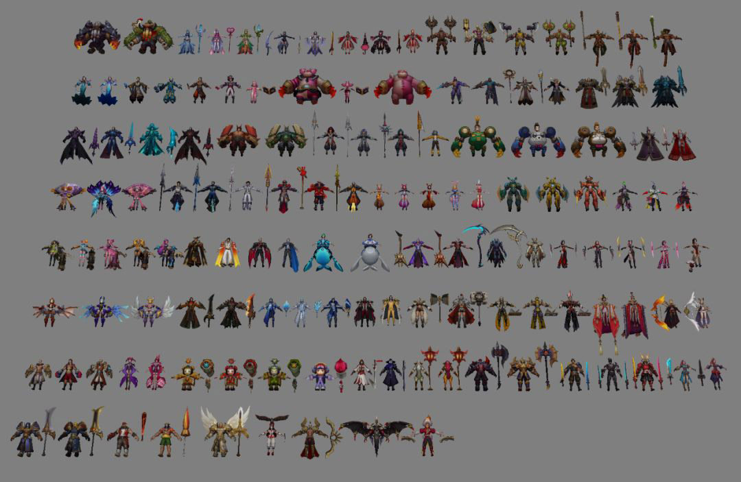 王者荣耀超全C4D角色模型附带手绘贴图，附赠高清原画PSD合集
