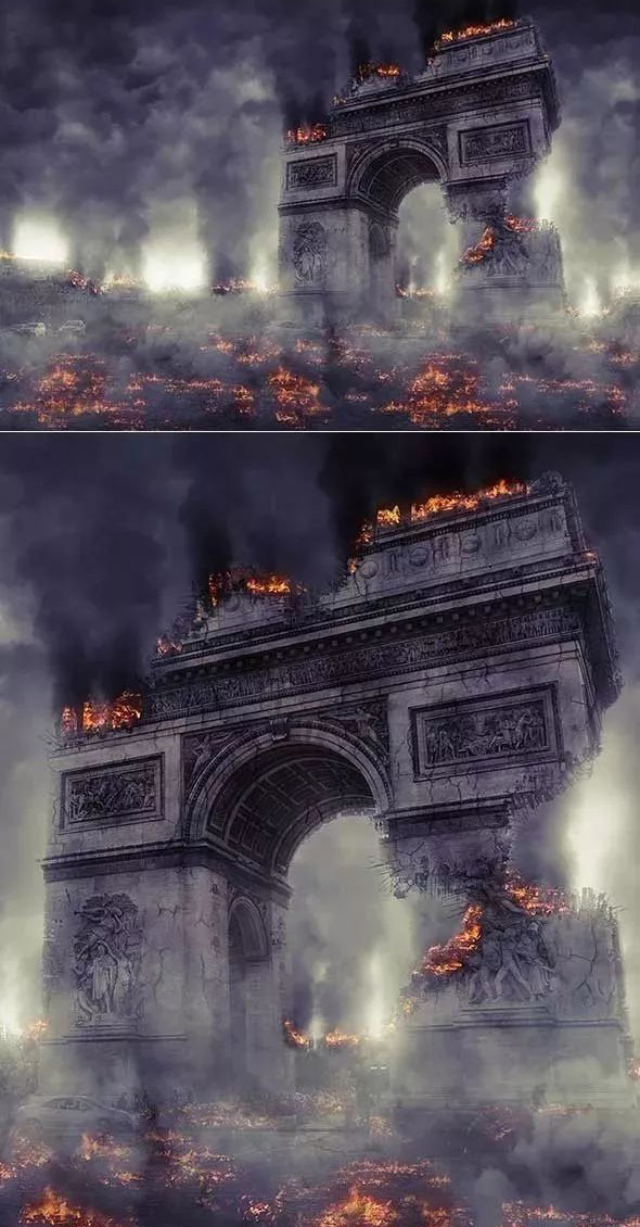 PS神级动作，一键让图片成世界末日