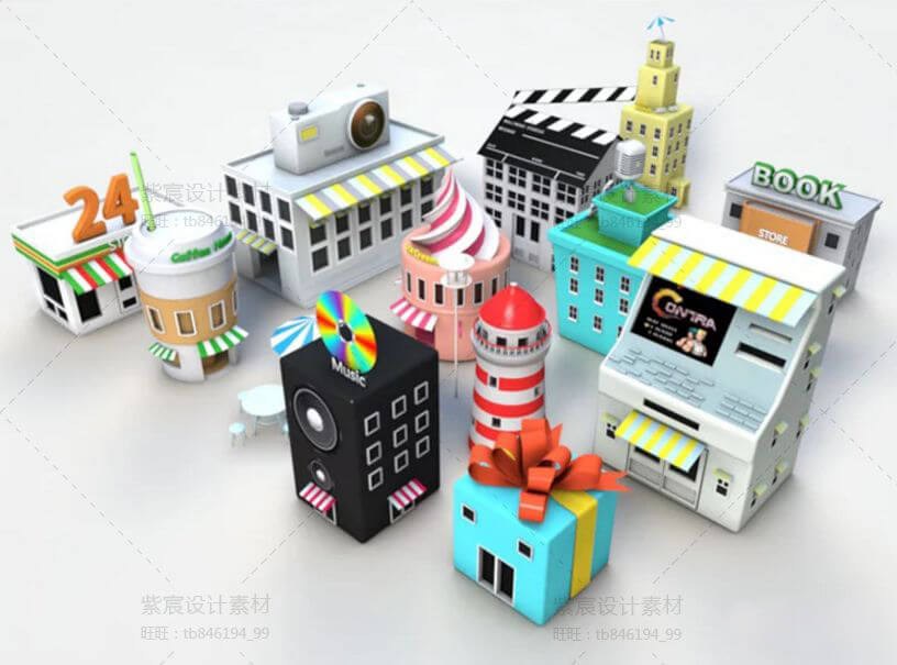 32G总共8类C4D模型素材源文件!!最全电商C4D模型合集