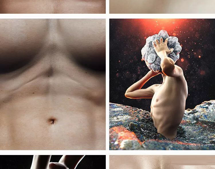 电影级人体C4D工程源文件合集！精细到每个毛孔!