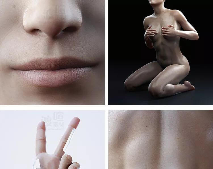 电影级人体C4D工程源文件合集！精细到每个毛孔!