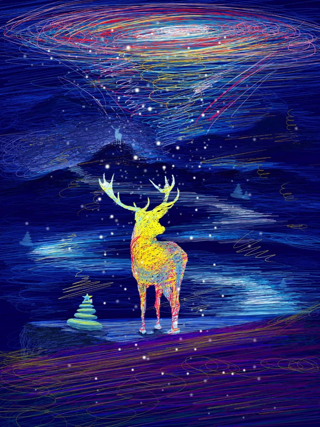 “非主流”线圈风插画教程，简直太美了！！跟着学你也能画出来！