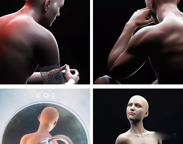 电影级人体C4D工程源文件合集！精细到每个毛孔!