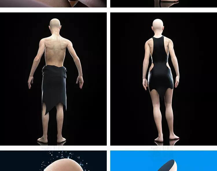 电影级人体C4D工程源文件合集！精细到每个毛孔!