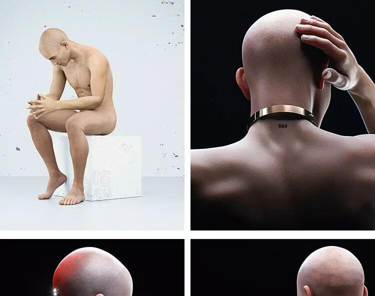 电影级人体C4D工程源文件合集！精细到每个毛孔!