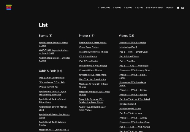 这个网站太强大!苹果全部发布会影片、广告和宣传图都能看