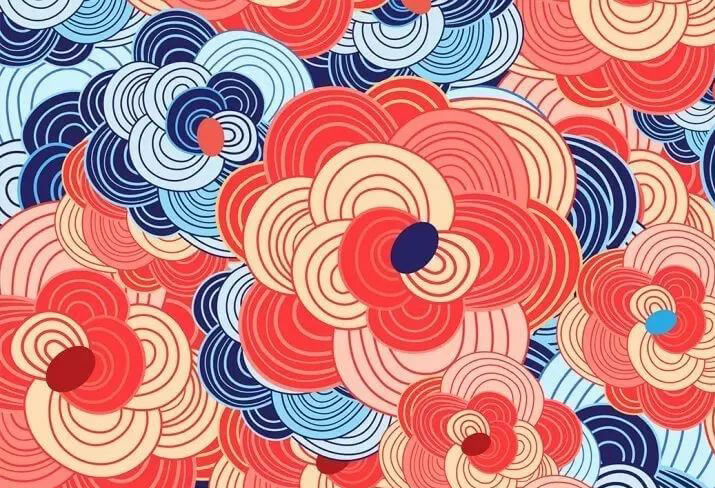 中式名族风特色插画花纹矢量背景素材