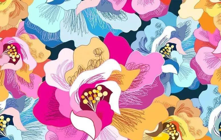 中式名族风特色插画花纹矢量背景素材