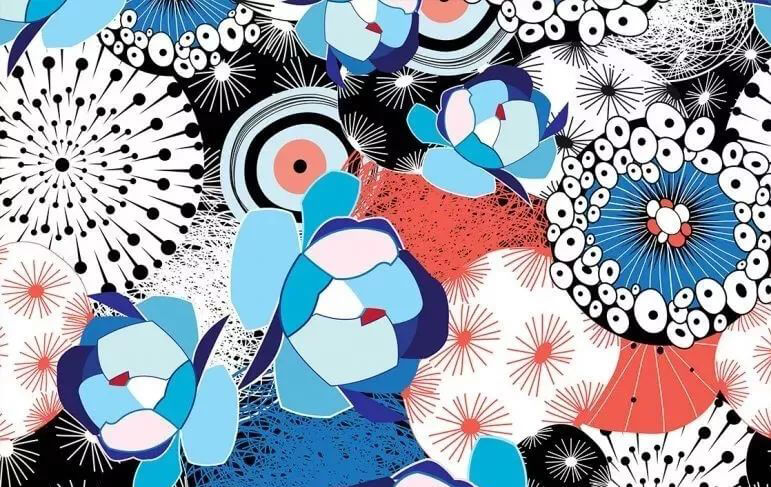 中式名族风特色插画花纹矢量背景素材