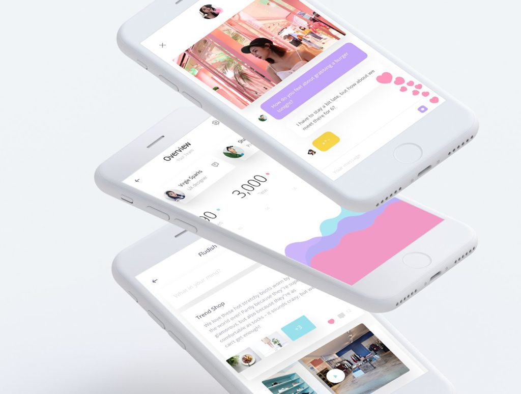 一款小清新风格的社交APP UI Kit素材包打包下载