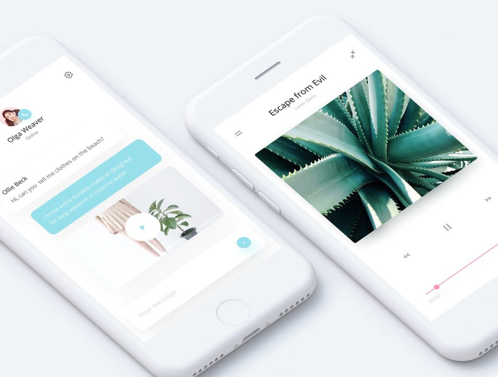 一款小清新风格的社交APP UI Kit素材包打包下载