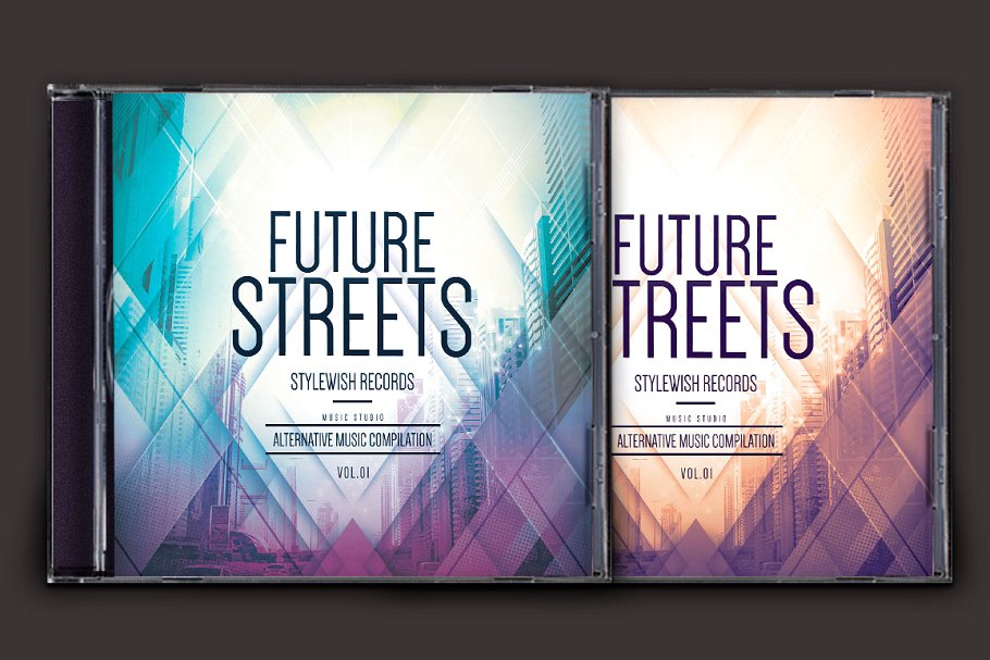 未来街道CD封面艺术品设计模版 Future Streets CD Cover Artwork