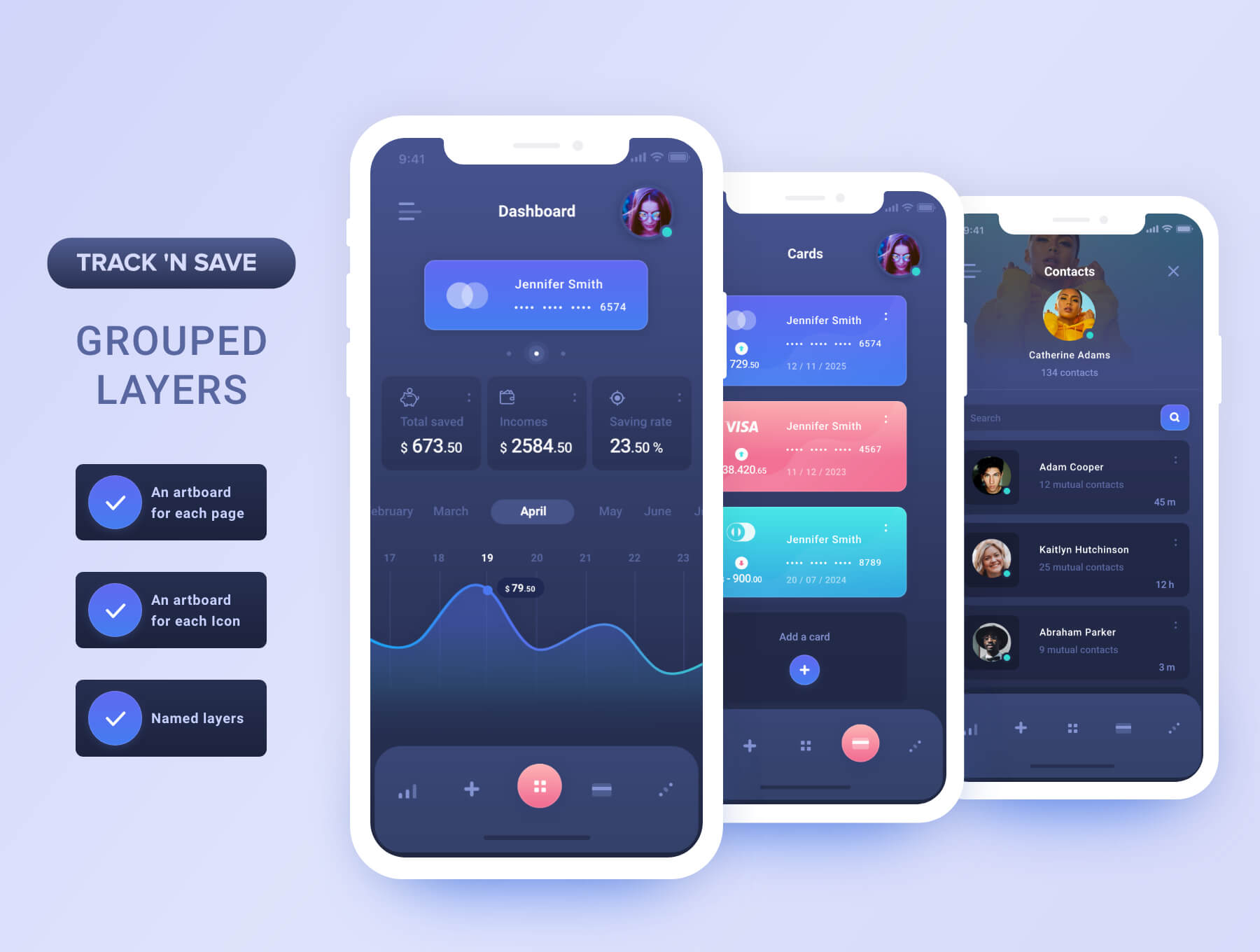 深色数据类UI KIT素材