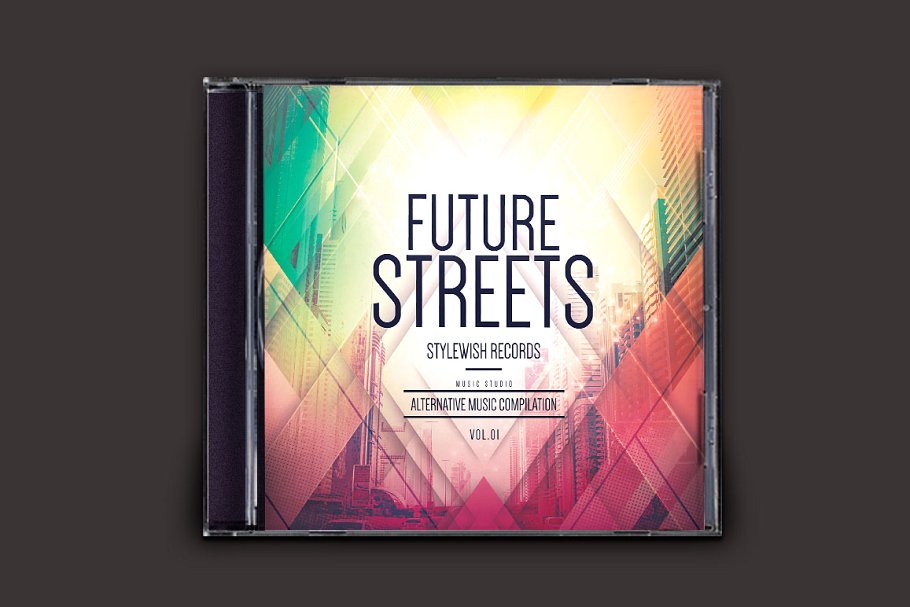 未来街道CD封面艺术品设计模版 Future Streets CD Cover Artwork