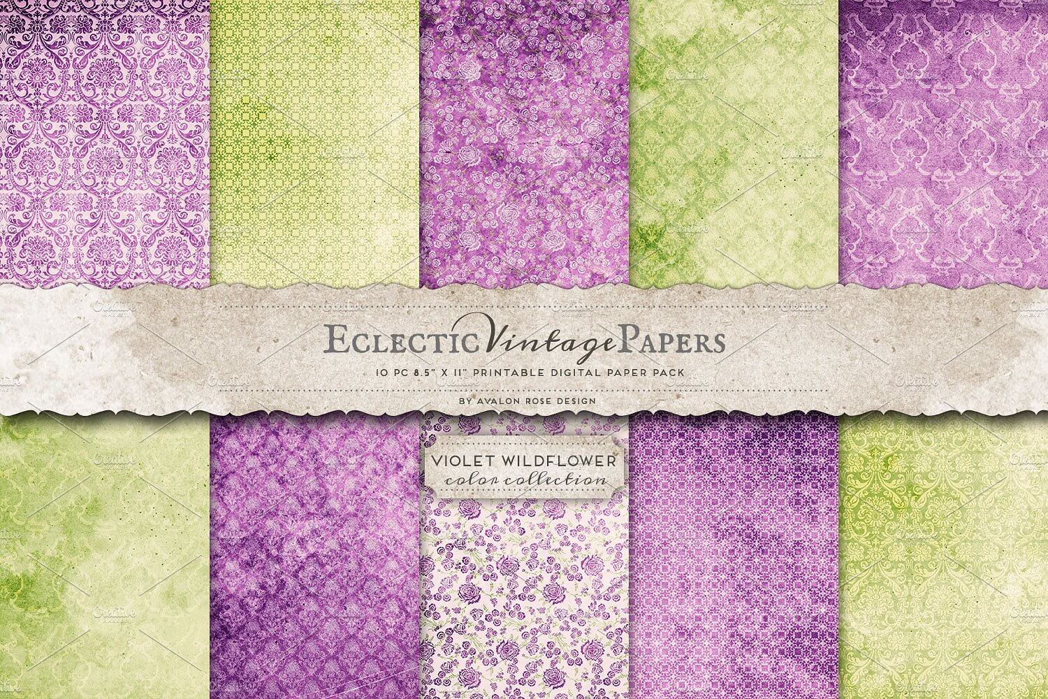 紫罗兰色花纹背景纹理图片素材