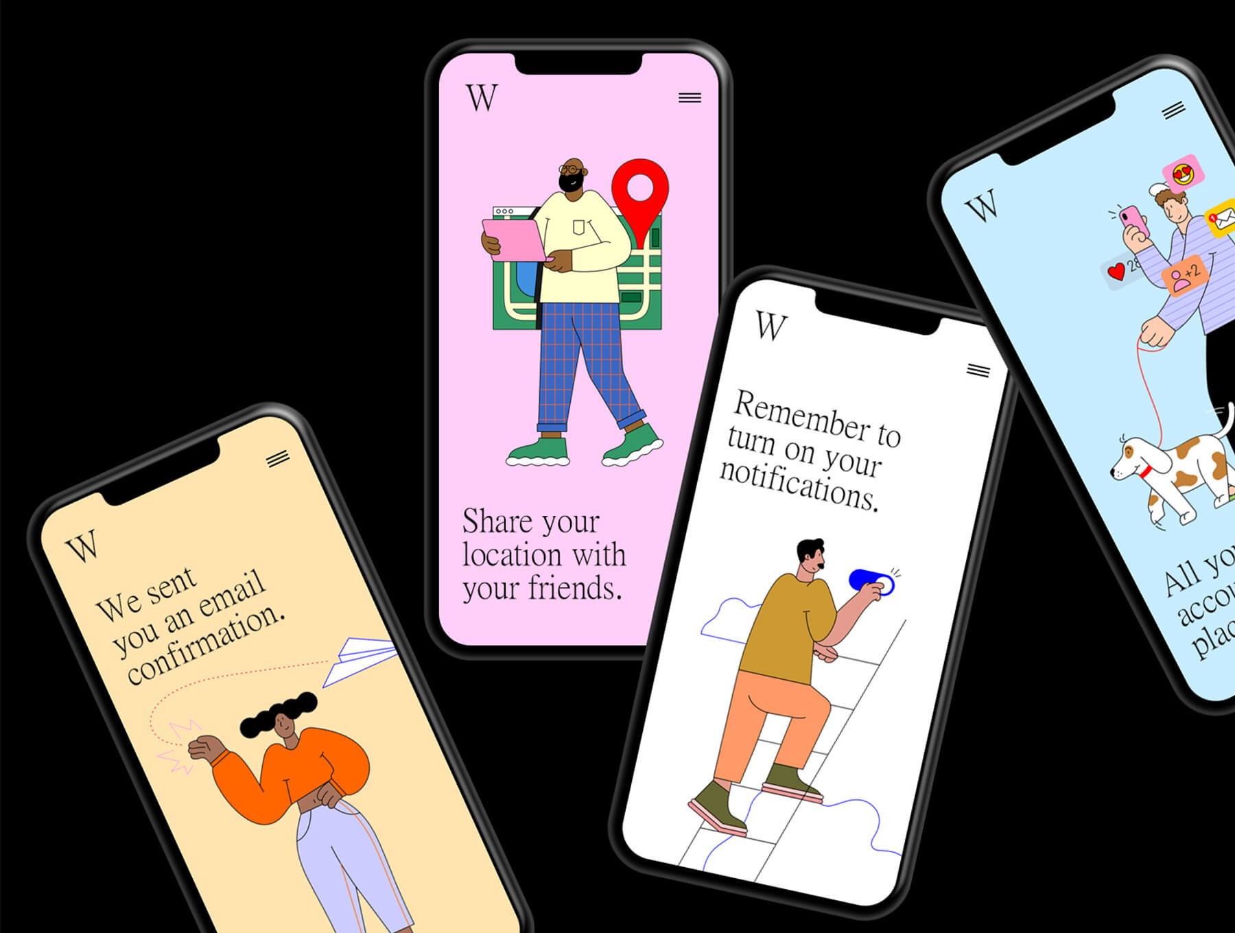 画风简洁轻松的工作场景插画素材