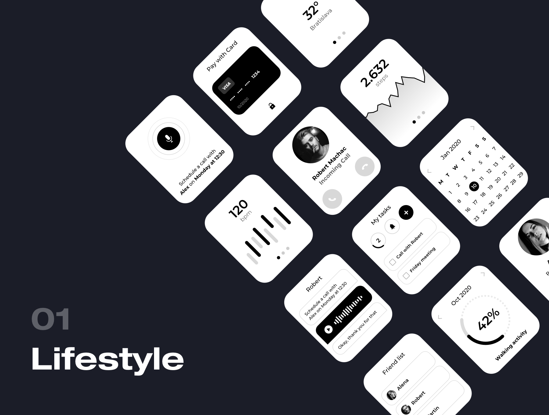 一套非常简洁的Apple Watch UI Kit素材包