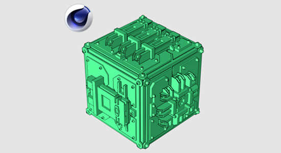 C4D物体表面生成多边形城市建筑预设插件Poly Greeble 1.01