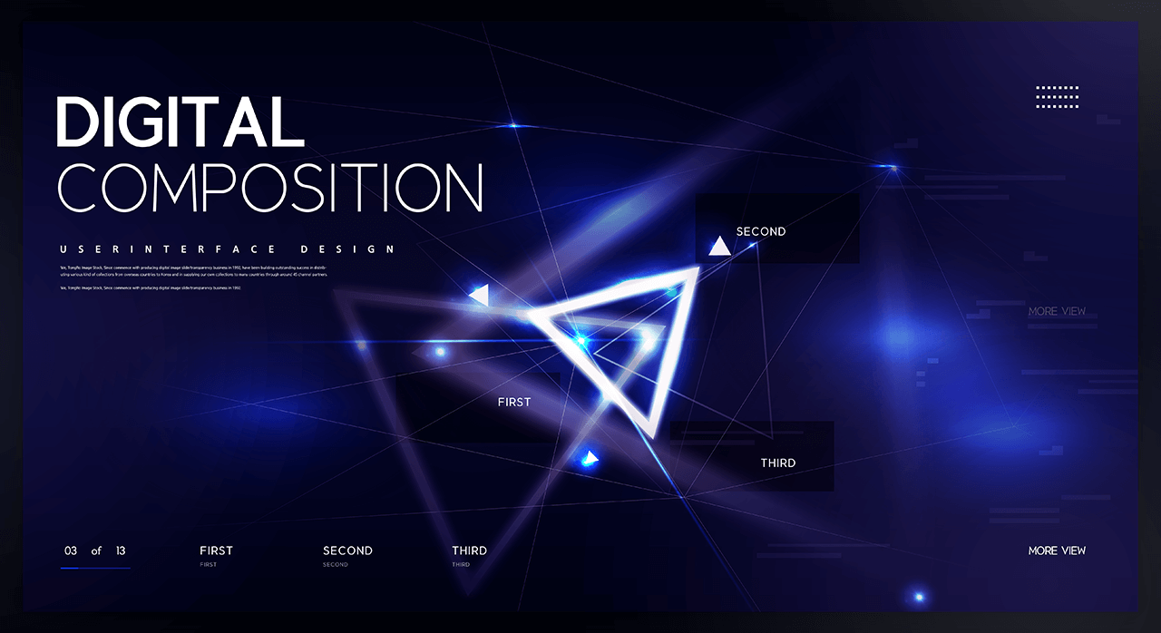 蓝色智能科技科幻元素线条光效大数据海报KV展板背景PSD设计素材