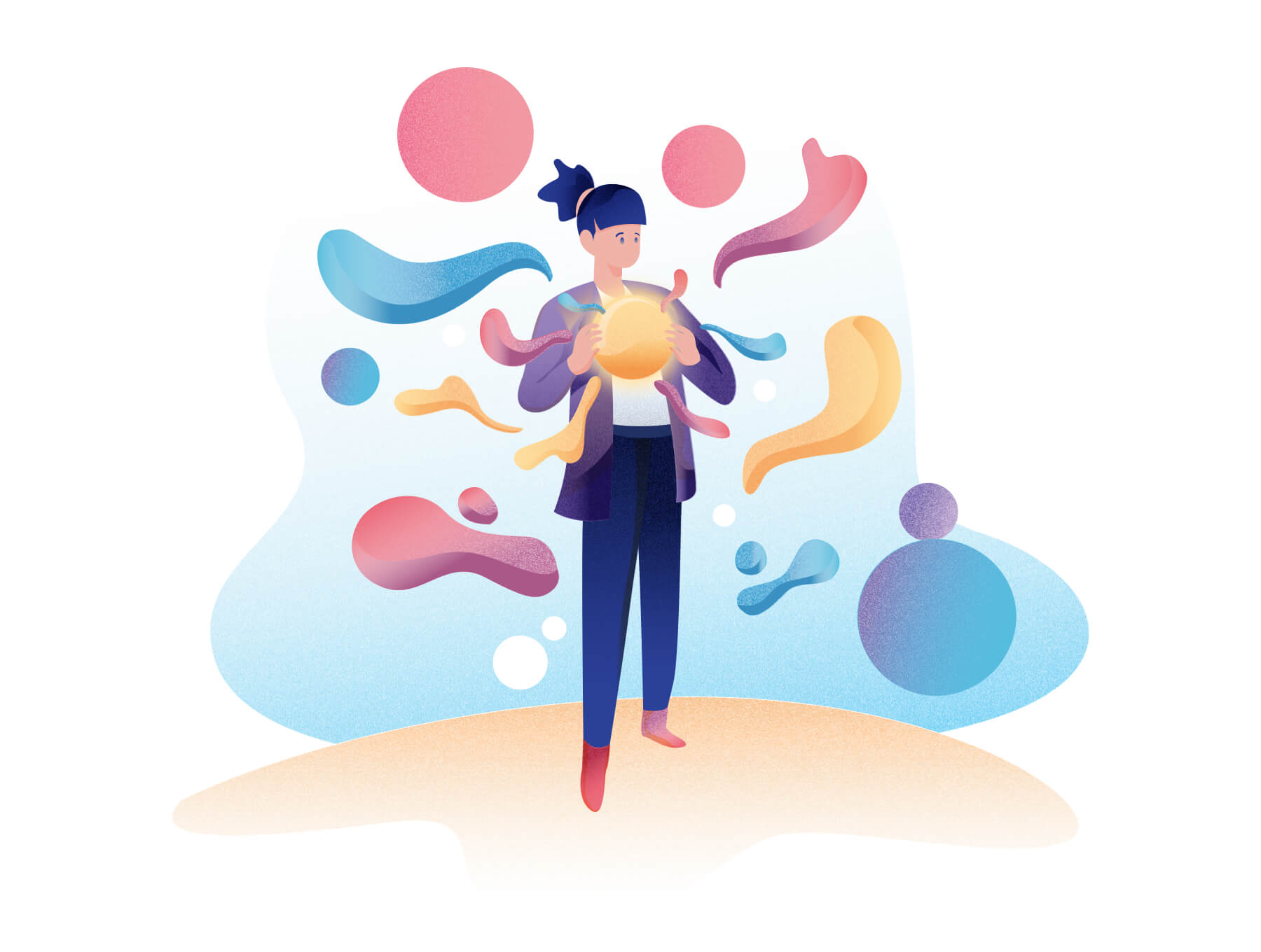 充满青春活力的矢量插图