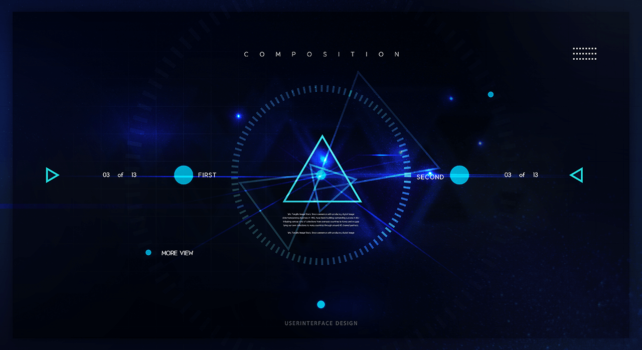 蓝色智能科技科幻元素线条光效大数据海报KV展板背景PSD设计素材