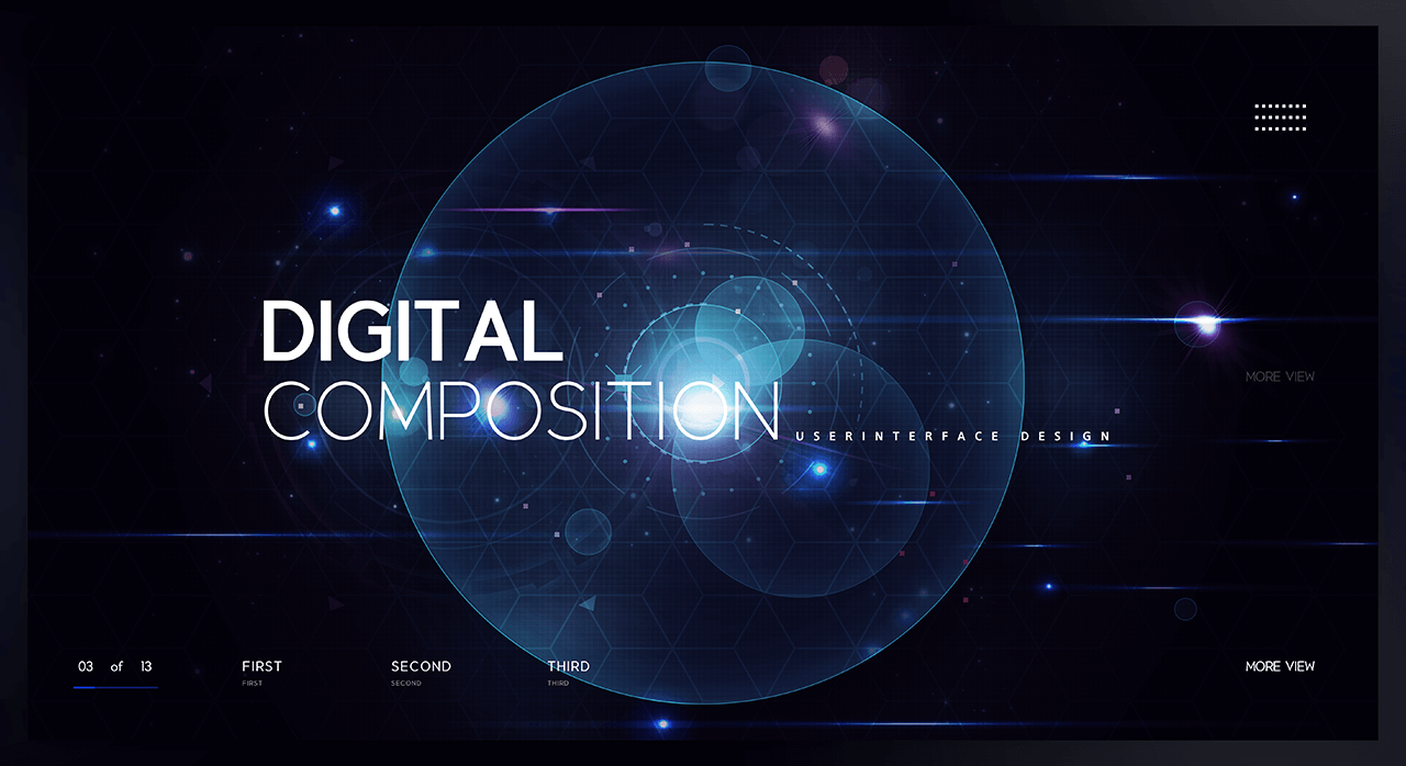 蓝色智能科技科幻元素线条光效大数据海报KV展板背景PSD设计素材