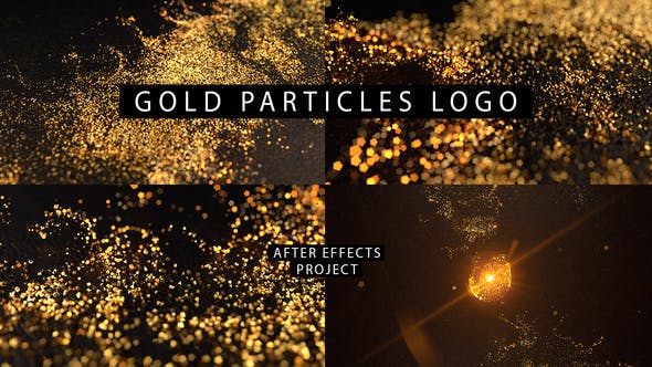 金色粒子LOGO标志片头动画 Gold Particles Logo