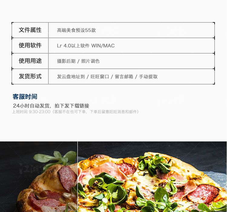 55个LR预设调色滤镜国外大师级食物美食静物预设餐厅PS ACR预设