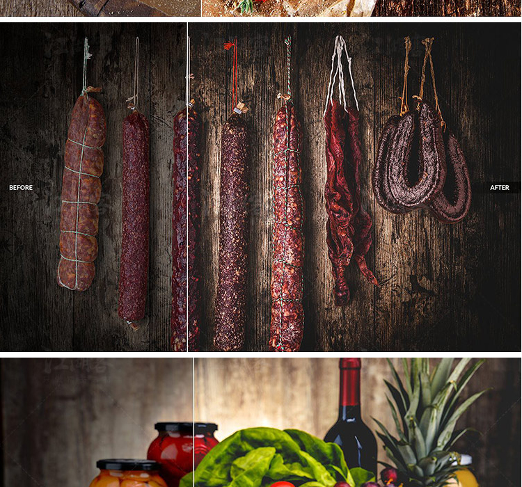 55个LR预设调色滤镜国外大师级食物美食静物预设餐厅PS ACR预设