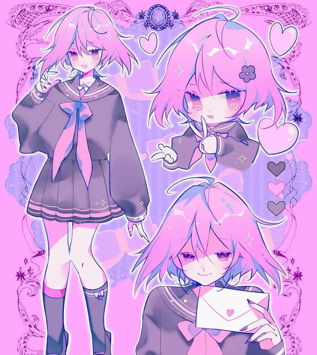 PROCREATE二次元CG风格动漫笔刷色卡及作品集套装，我的少女心