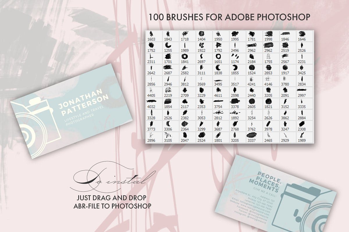 抽象涂鸦风格PS笔刷素材下载