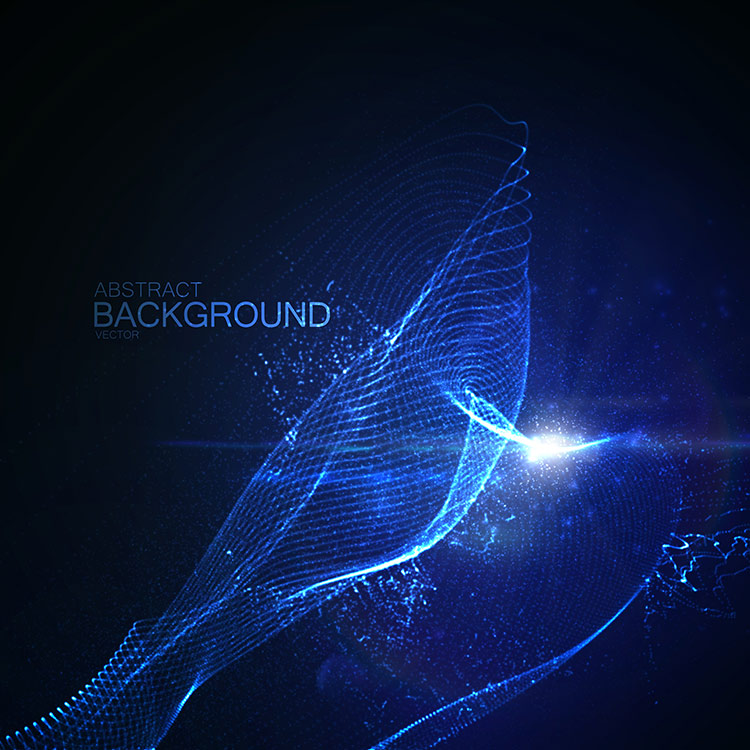 一组绚丽光影数码科技粒子光线矢量EPS素材