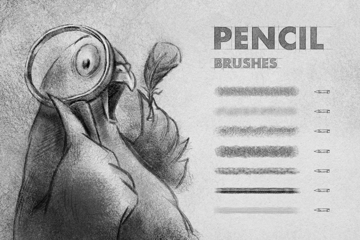 5种不同风格艺术绘画PS笔刷素材