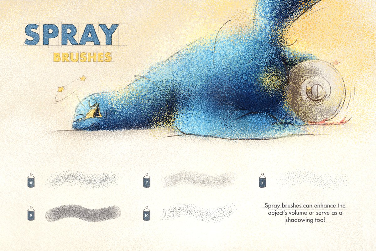 5种不同风格艺术绘画PS笔刷素材