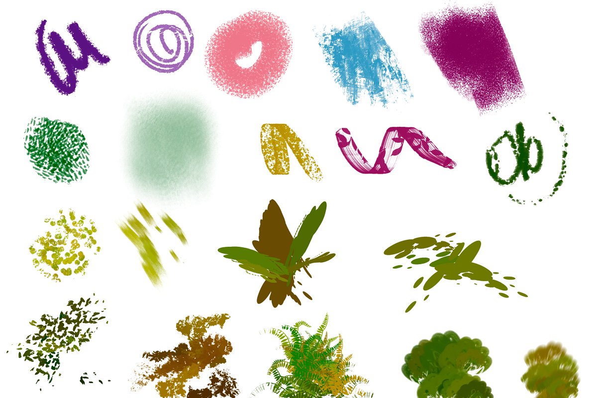 65个高质量植物森林元素PS画笔笔刷素材