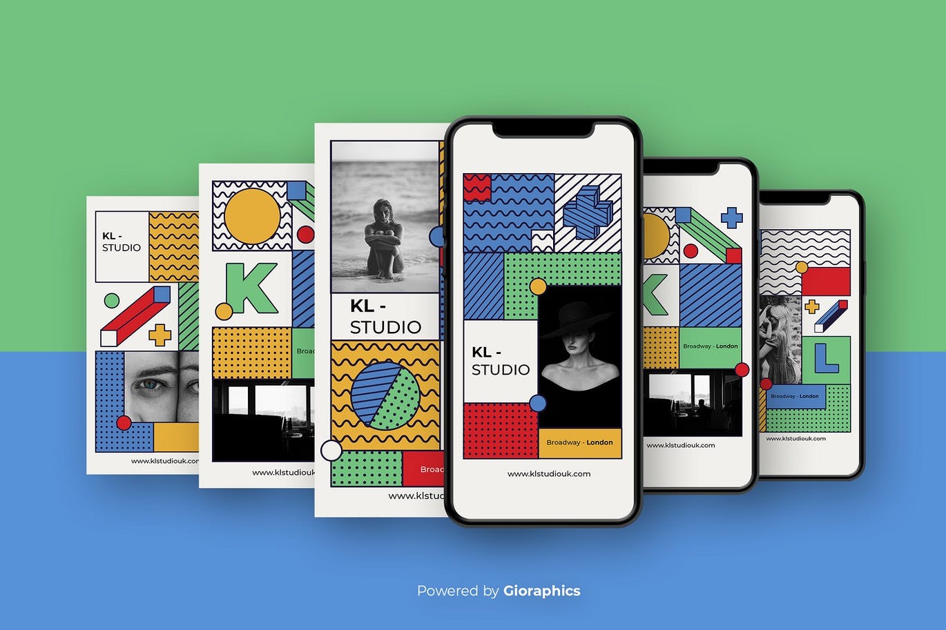 高端时尚波普艺术新孟菲斯风格海报设计PSD模板素材包