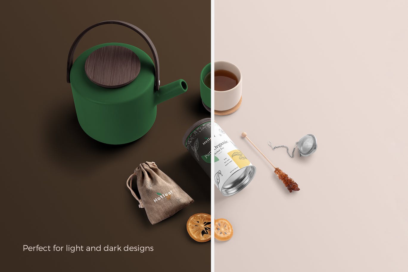 高端时尚茶馆茶楼茶叶包装VI设计样机模型PSD素材包Vol.2