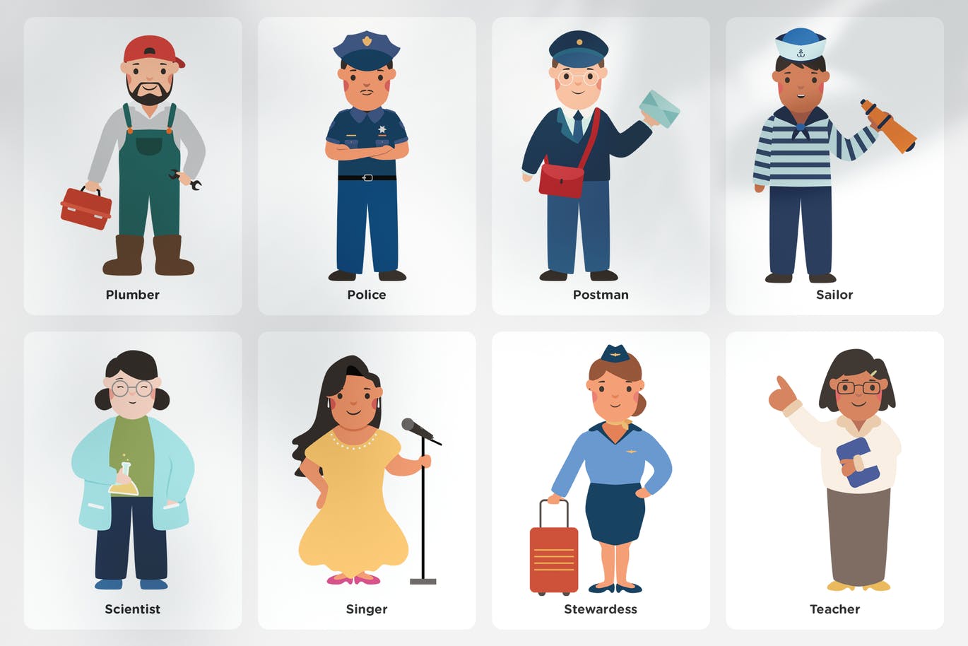 20个高端专业矢量插画头像图标合集