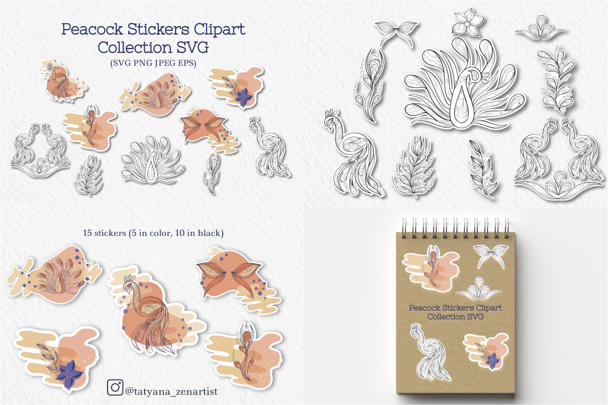 140+时尚潮流涂鸦元素线性SVG矢量素材包