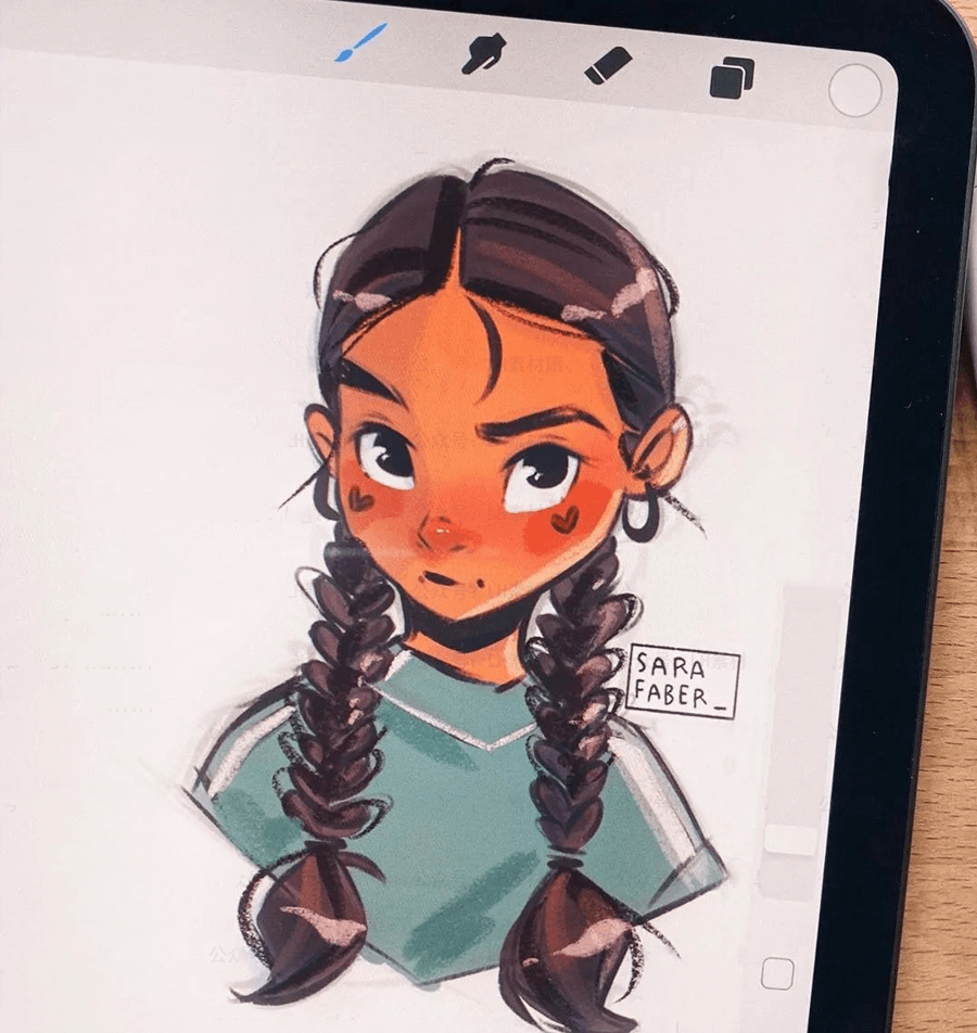 国外SARA大神IPAD人物插画手绘课程，让你零基础也能画出漂亮小姐姐！