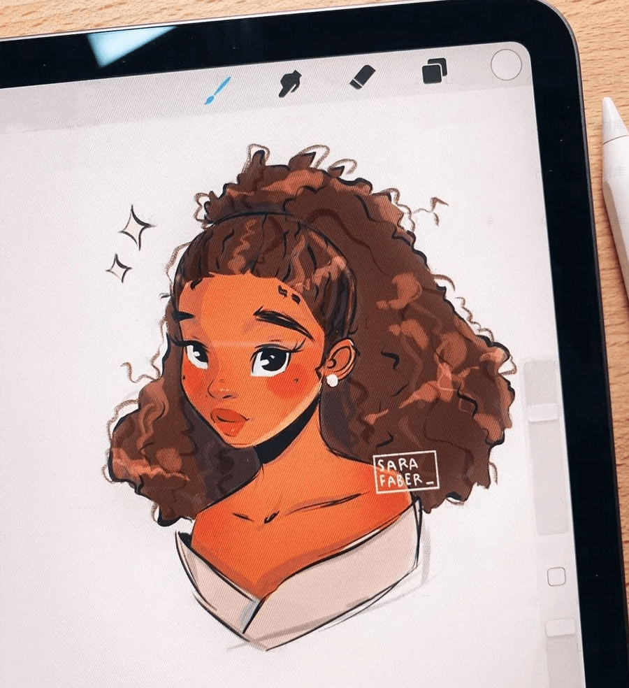 国外SARA大神IPAD人物插画手绘课程，让你零基础也能画出漂亮小姐姐！