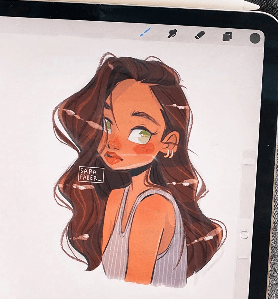 国外SARA大神IPAD人物插画手绘课程，让你零基础也能画出漂亮小姐姐！