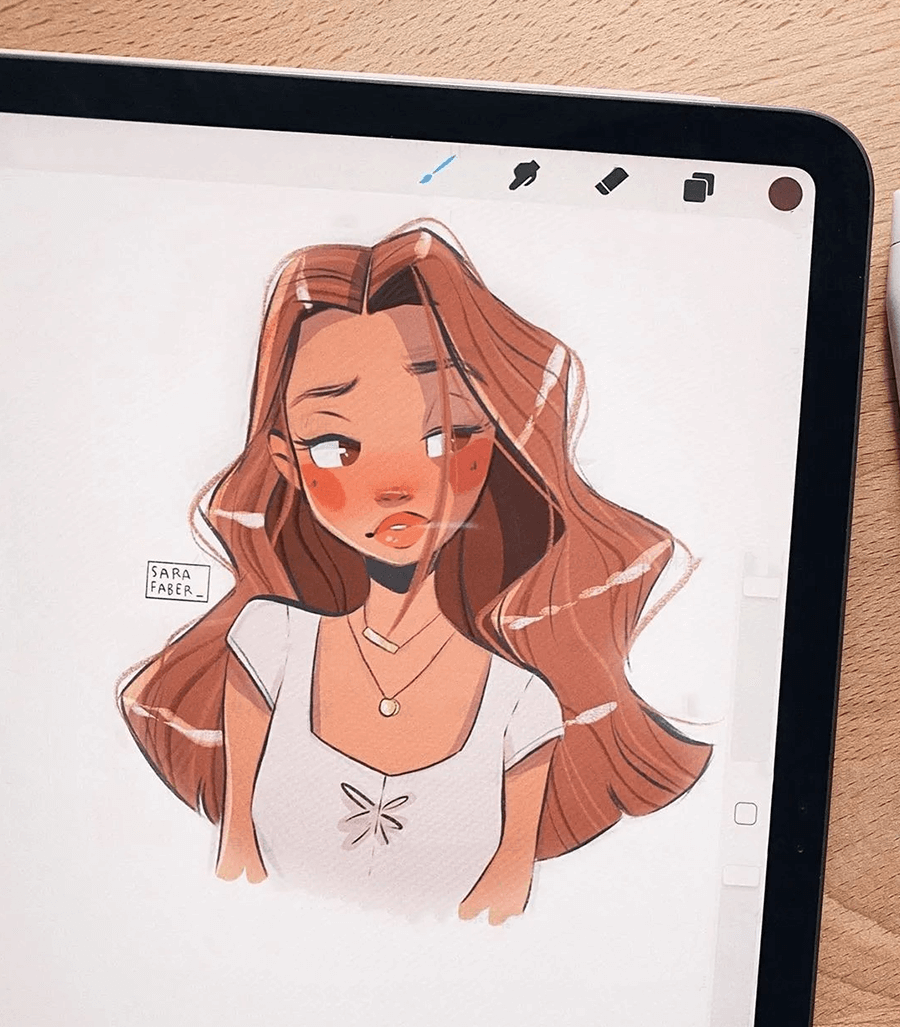 国外SARA大神IPAD人物插画手绘课程，让你零基础也能画出漂亮小姐姐！