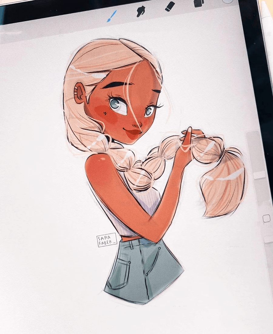 国外SARA大神IPAD人物插画手绘课程，让你零基础也能画出漂亮小姐姐！