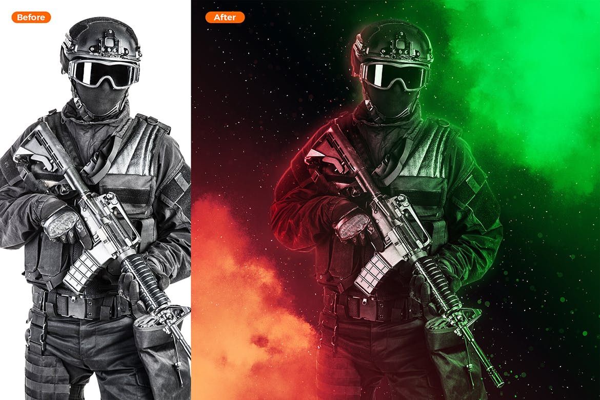 超酷炫游戏电影场景PS动作素材