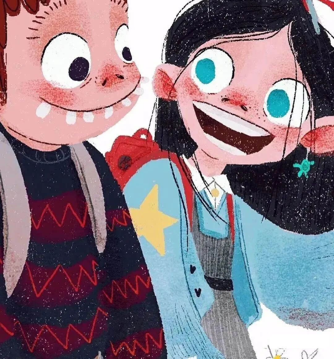 BEATRICE的插画风格太好看了，我们为你带来了她的作品集、噪点颗粒笔刷以及纹理背景