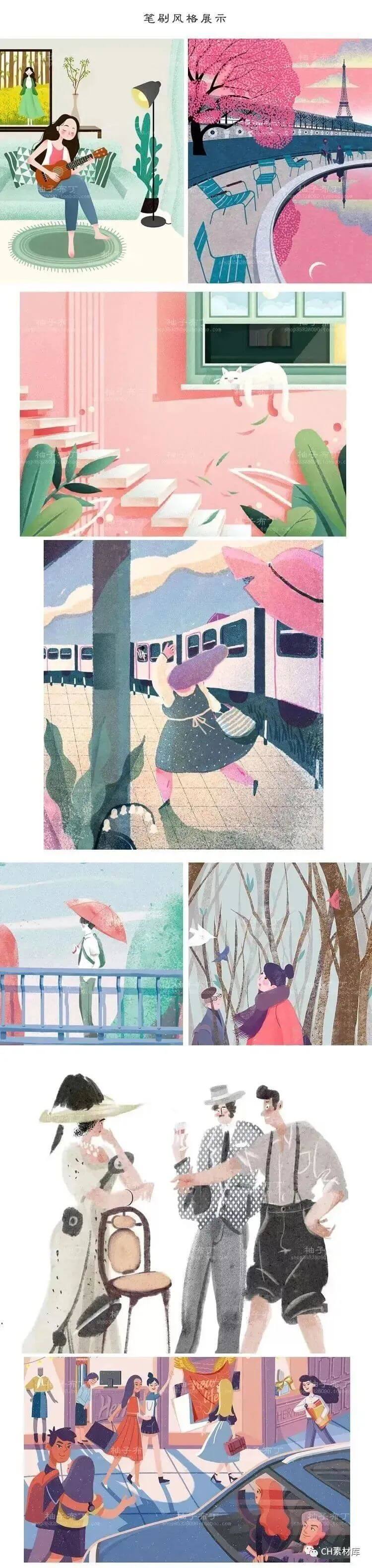 BEATRICE的插画风格太好看了，我们为你带来了她的作品集、噪点颗粒笔刷以及纹理背景