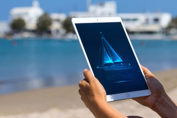 未来科技风格航海元素插画矢量素材包