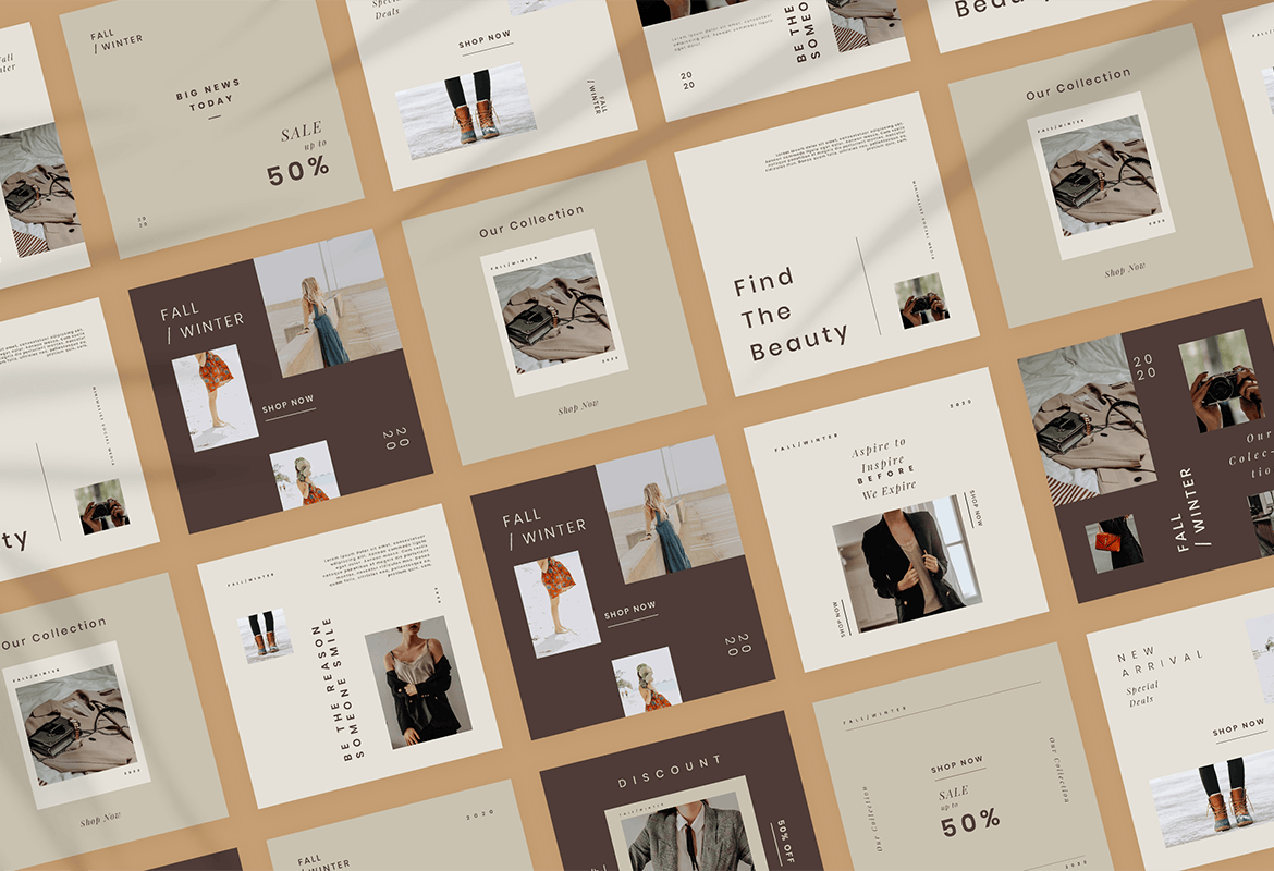 一组高端优雅美女Ins社交banner海报素材